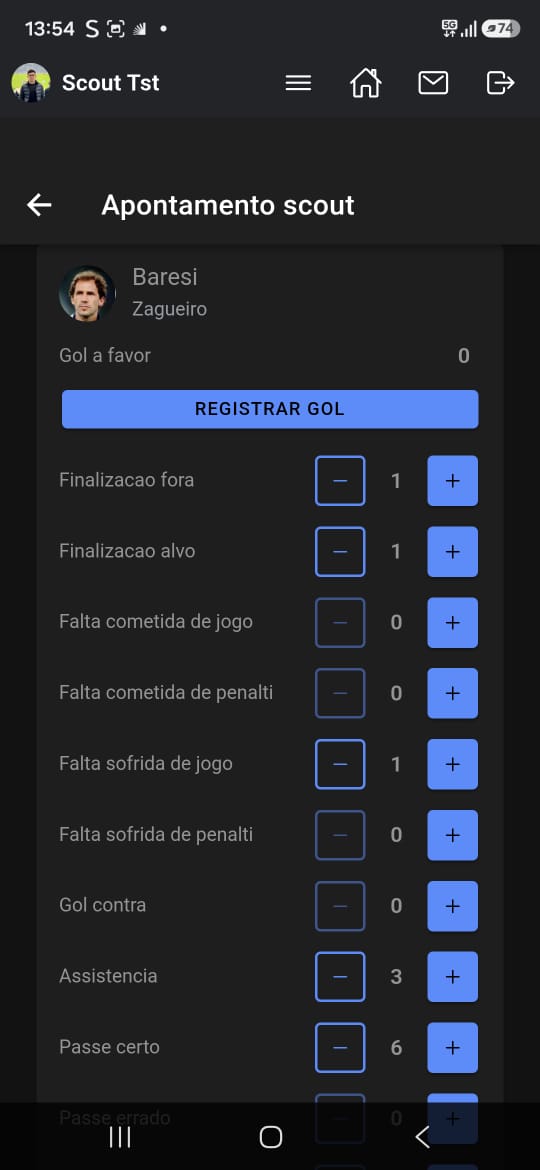 Apontamento do scout