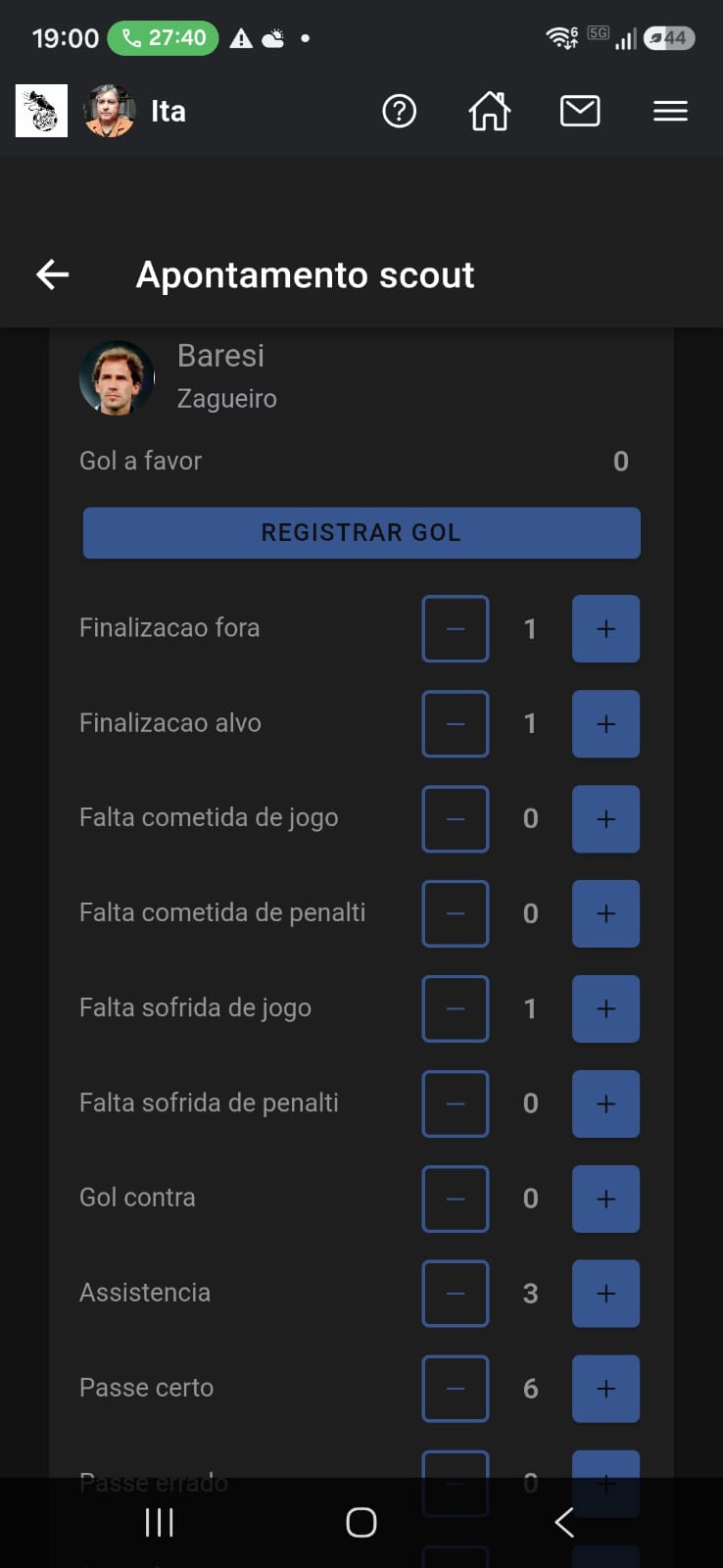 Scout nos modos Individual e Geral